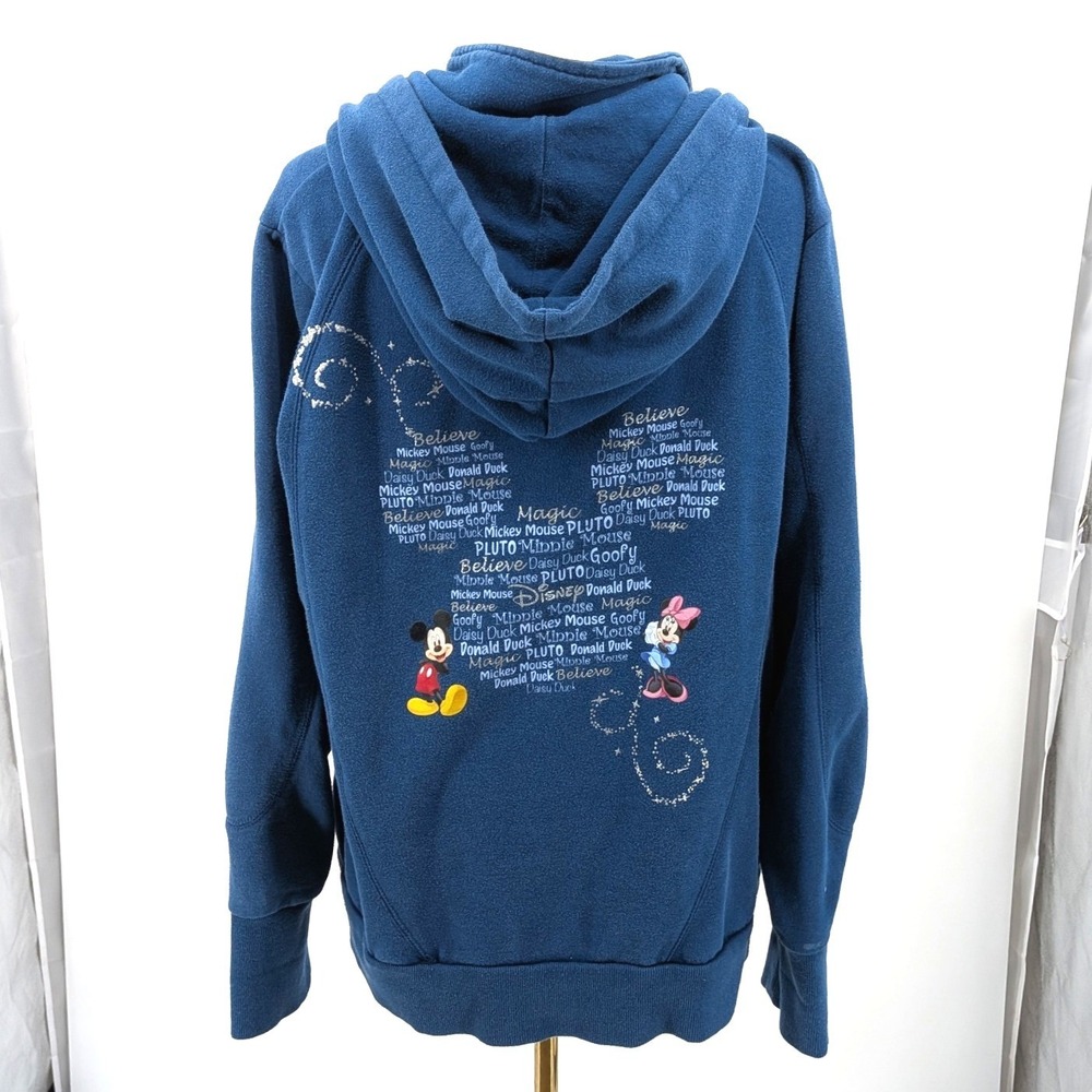 Disney Mickey Mouse Friends Hoodie Bradford Exchange Blue Zip Jacket XL